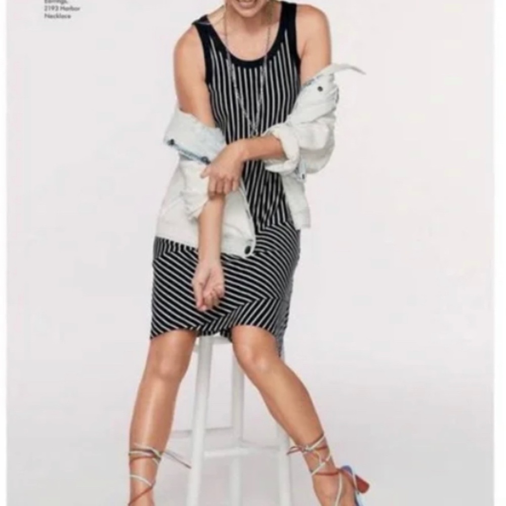 CAbi ATC Wink Sleeveless Summer Dress with High Low Hem. Size L